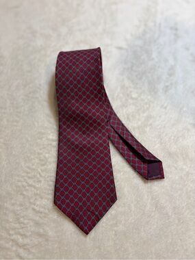 Envoy Nautical‎ Rope Geo-Patterned Red Silk Tie